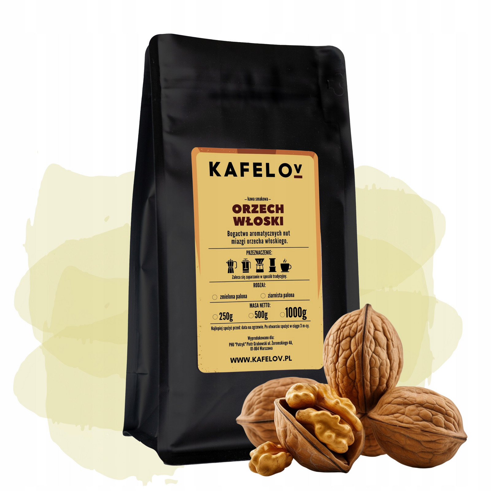 Káva Kafelov ochucená Vlašský Ořech 1000g mletá