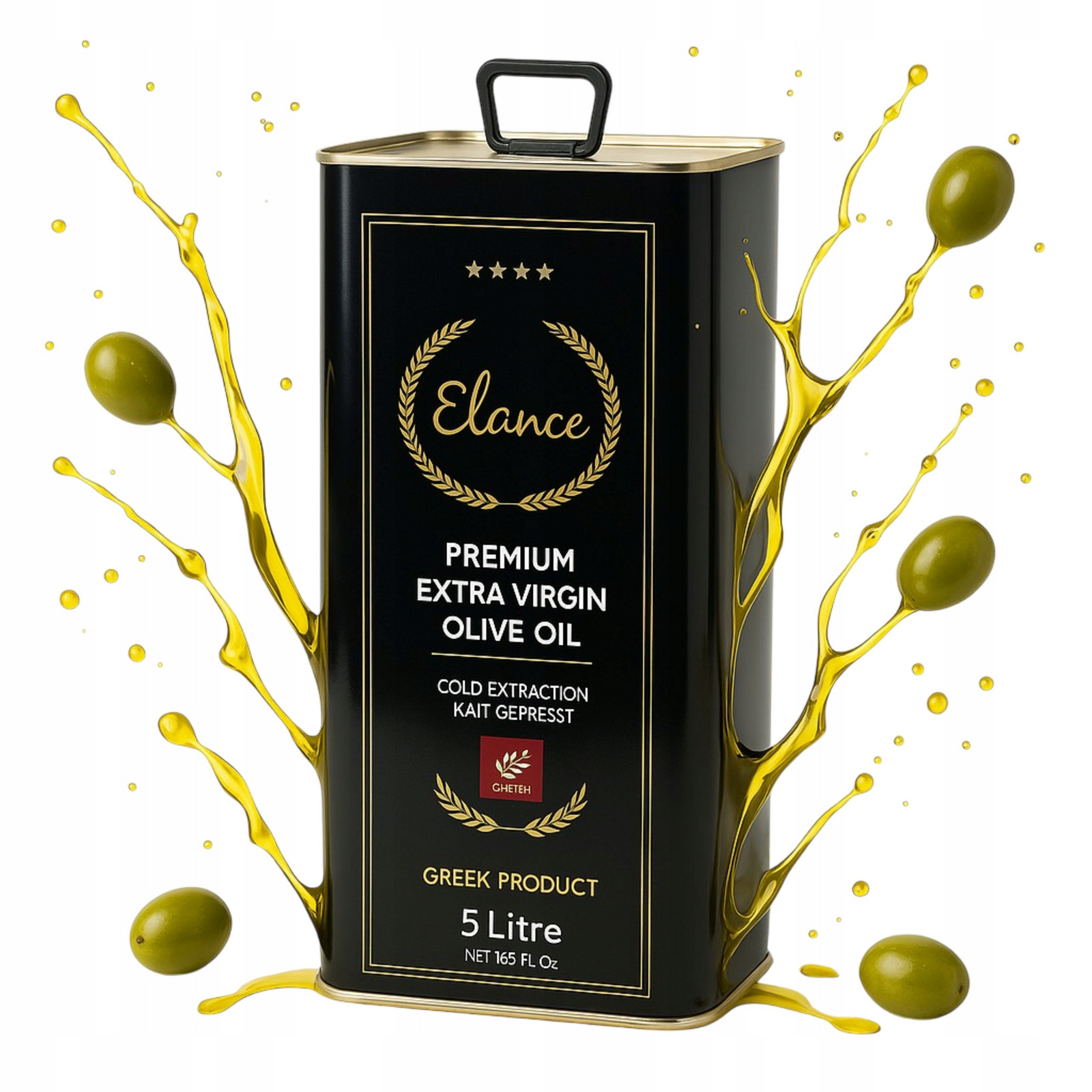 Extra Panenský Olivový Olej 5 L, Řecko – Za Studena Lisovaný, Přírodní