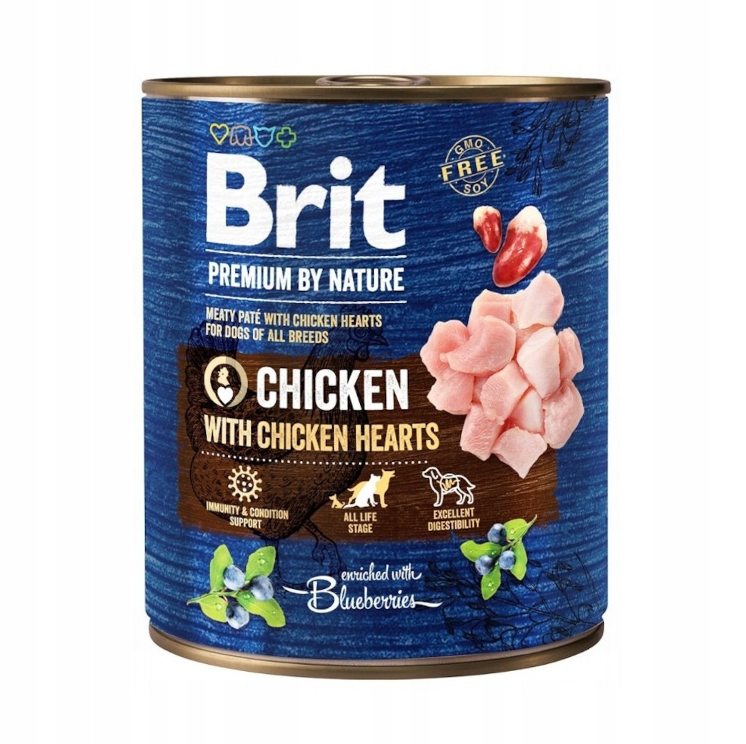 Brit by Nature kuře se srdíčky Kuřecí srdce 12x800g