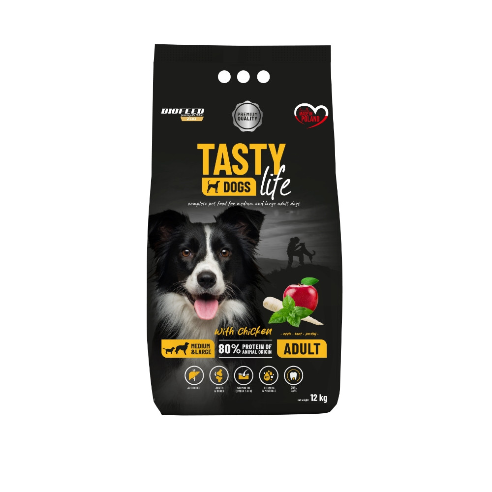 Biofeed Tasty Dogs Life Adult Krmivo pro psy s kuřecím masem 12 kg