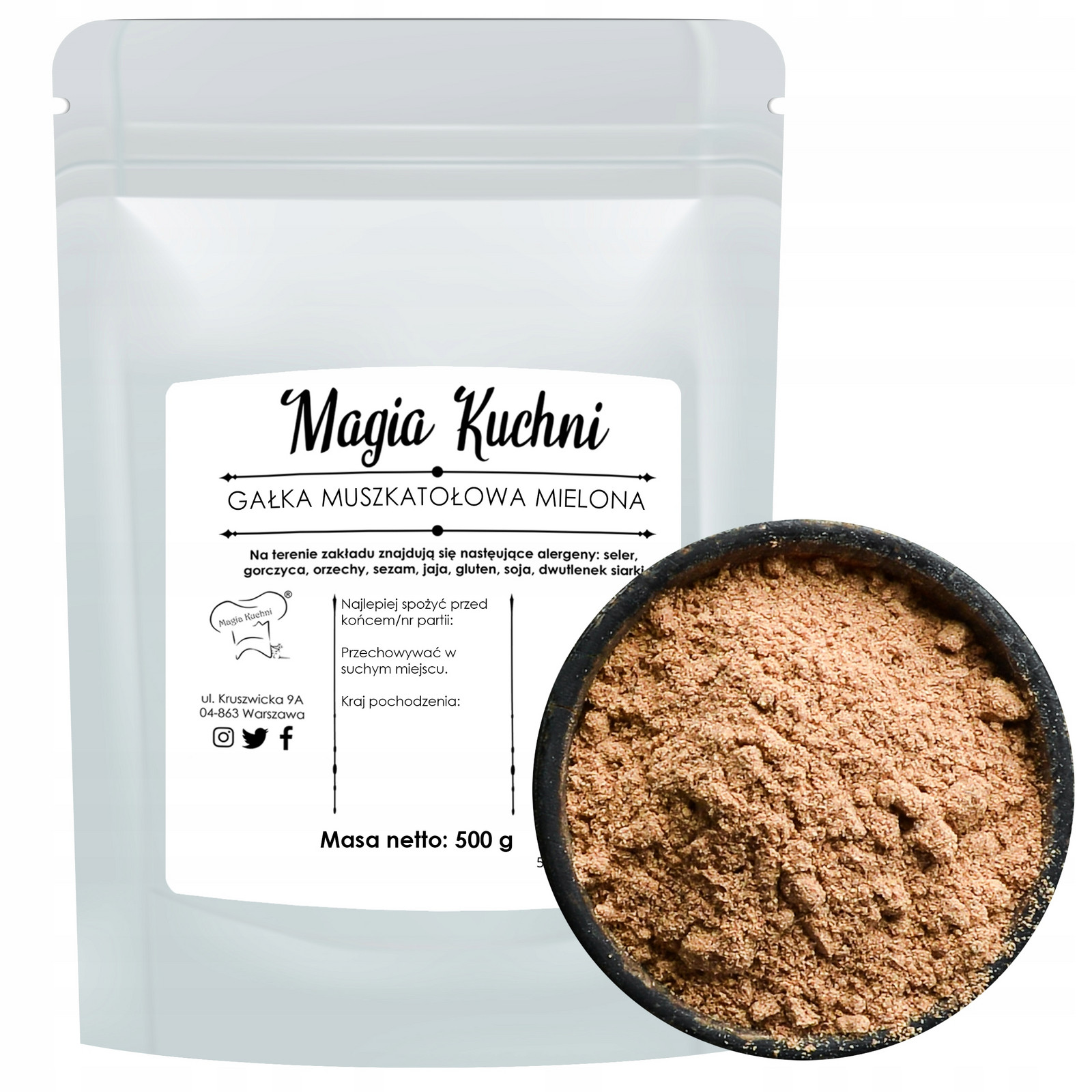 Muškátový Oříšek 500g Mletý Aromatický a Kořeněný