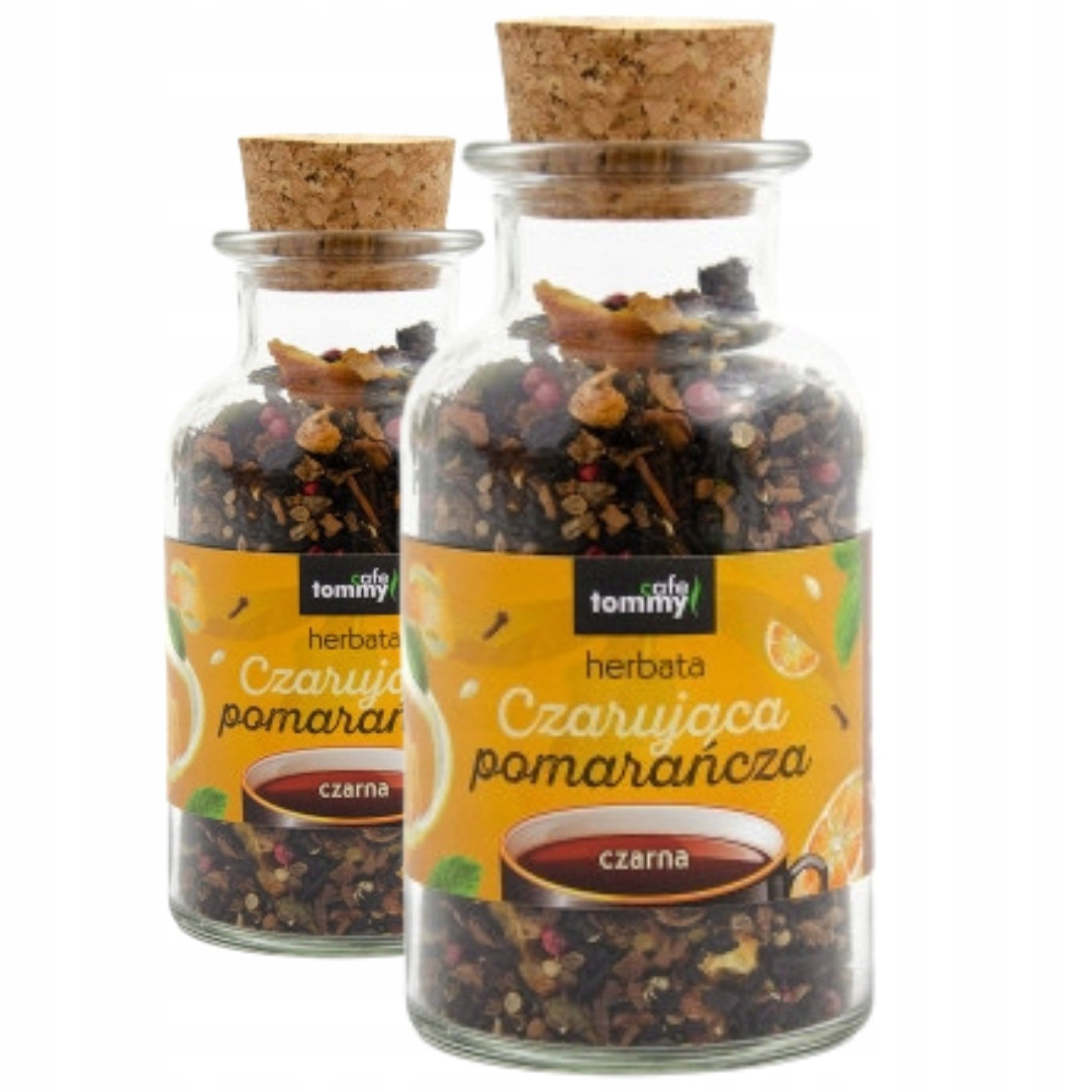Tommy Cafe Čaj Černý listový v láhvi Okouzlující Pomeranč 200g