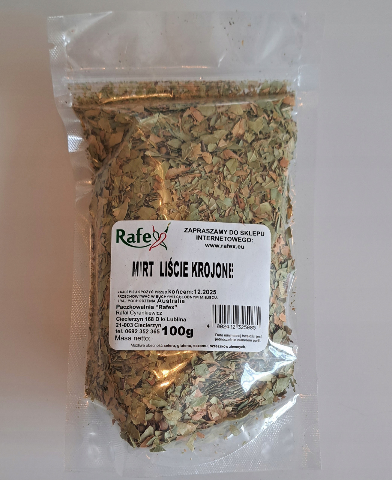 Myrta Krájené listy 1 Kg Rafex