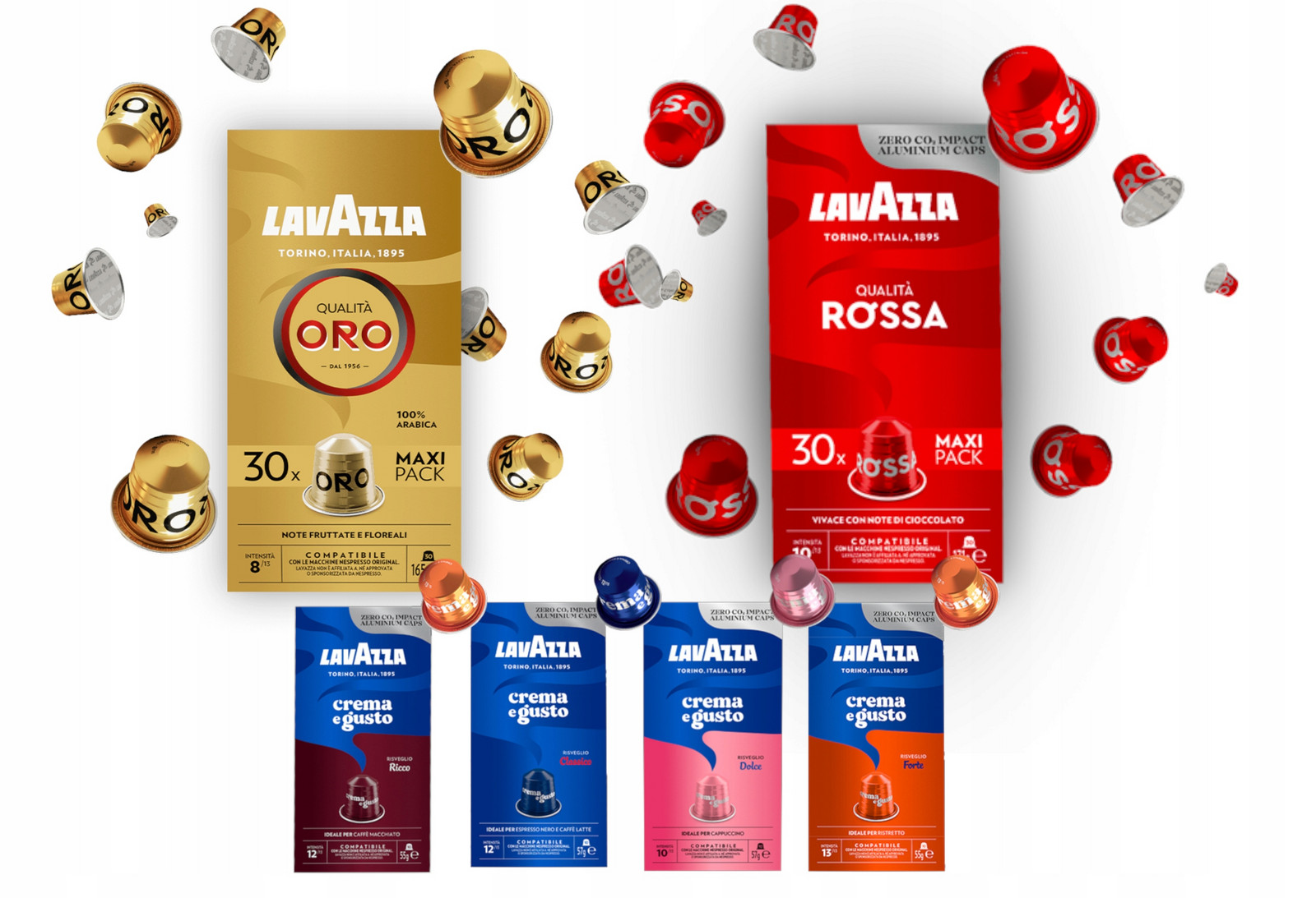 Kávové kapsle do kávovarů Nespresso značky Lavazza Espresso Mix Top