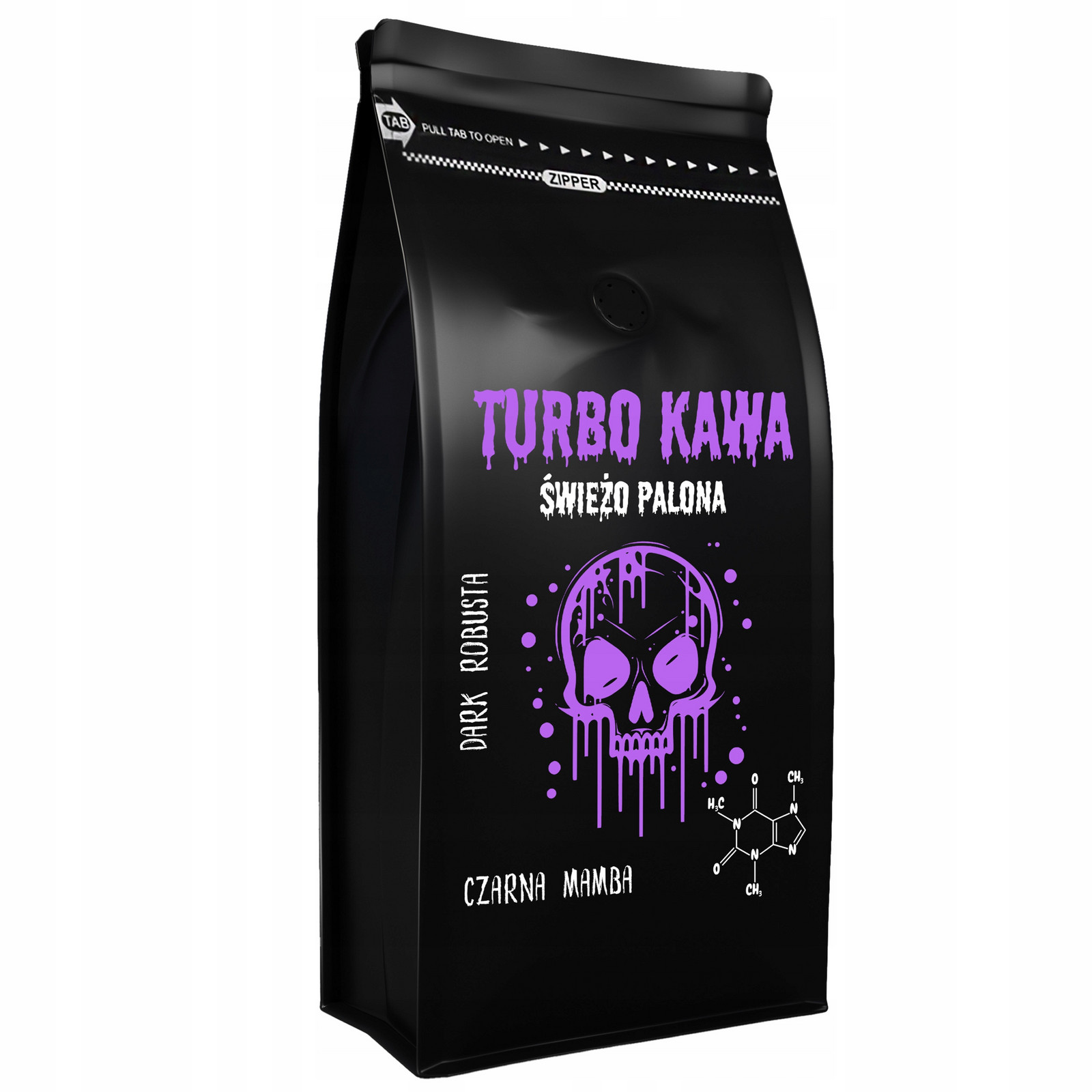 Turbo Káva zrnková Do kávovaru 1kg 100% Robusta Dark Roast Černá Mamba