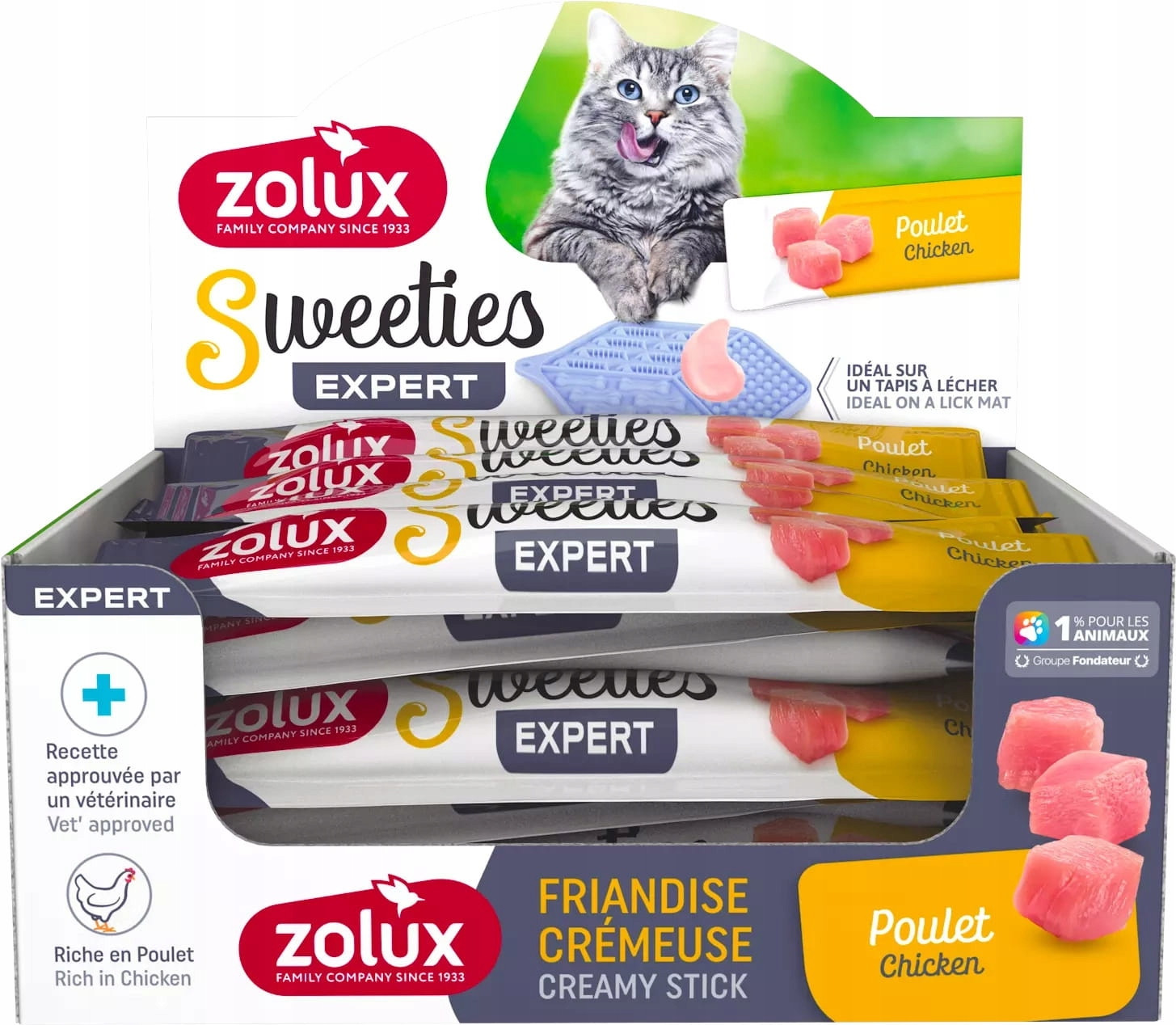 Zolux Pamlsek krémová pro kočky Sweeties MIX Chutí 48x14g Box