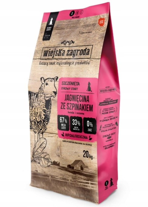 Wiejska Zagroda Jehněčí se špenátem (štěně) křupky S 20kg