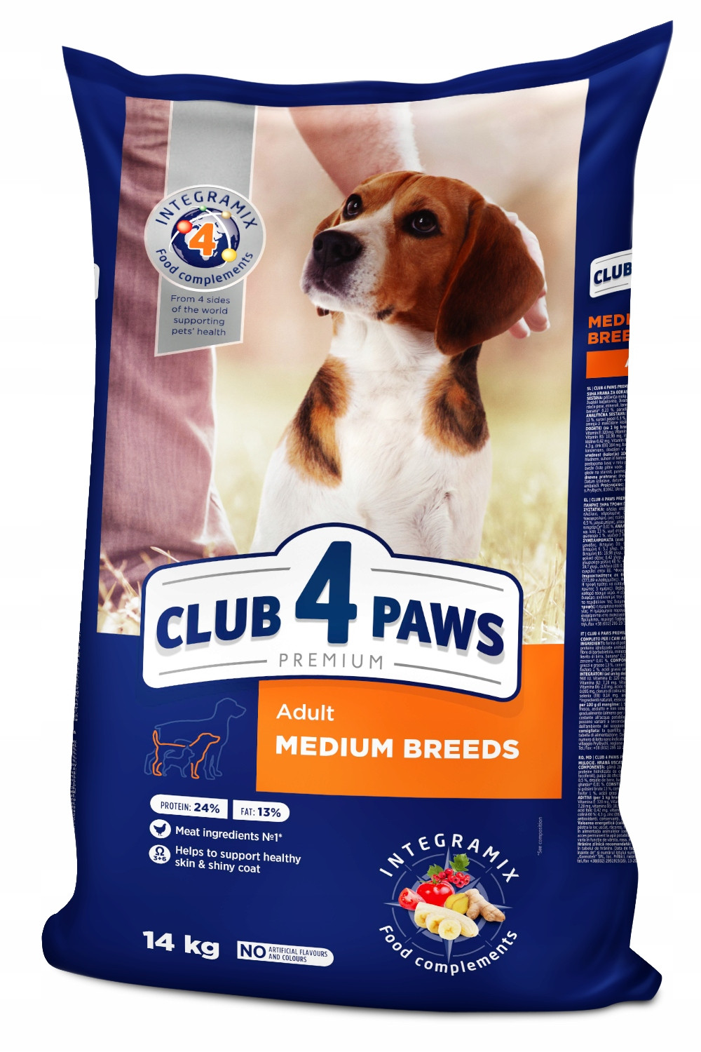 Club 4 Paws suché krmivo pro psy středních plemen 14 kg Dárek