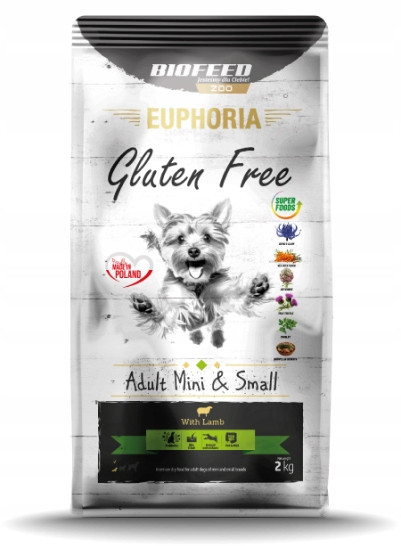 Euphoria Gluten Free dospělí psi mini a malá plemena jehněčí 12kg