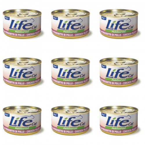 Life Cat Plechovka 85g Kuřecí šunka Filé 9ks