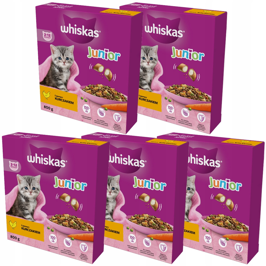 Whiskas Junior Kurčka Suchá krmivo Koťátka 5x800g