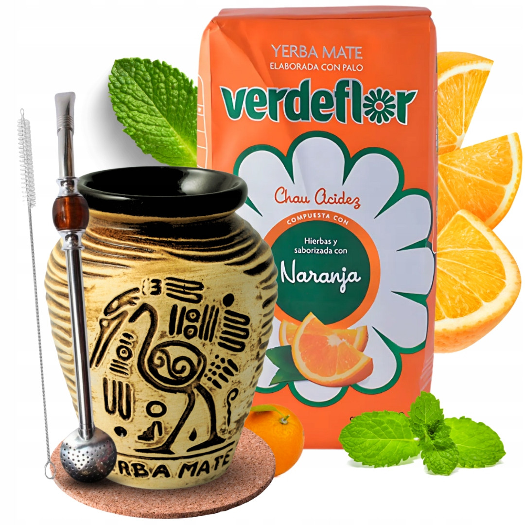 Startovací sada pro Yerba Mate Verdeflor Matero Aztek Příslušenství