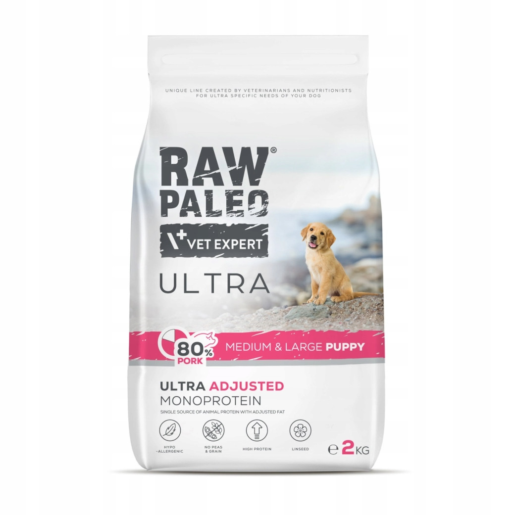 Raw Paleo Ultra Medium & Large Puppy Pork 2kg Vepřové pro štěňata