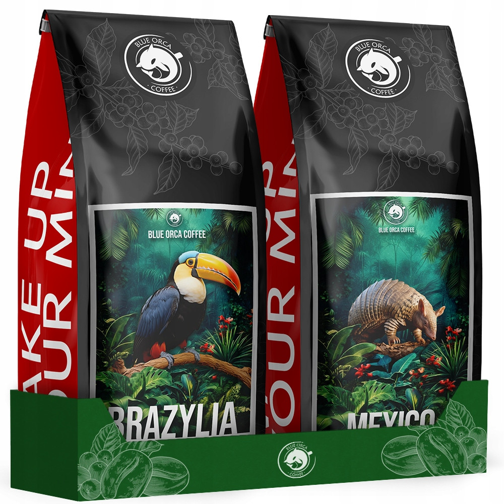 Káva 2x1kg Brazil+mexiko 100%ARABICA Čerstvě pražená Blue Orca