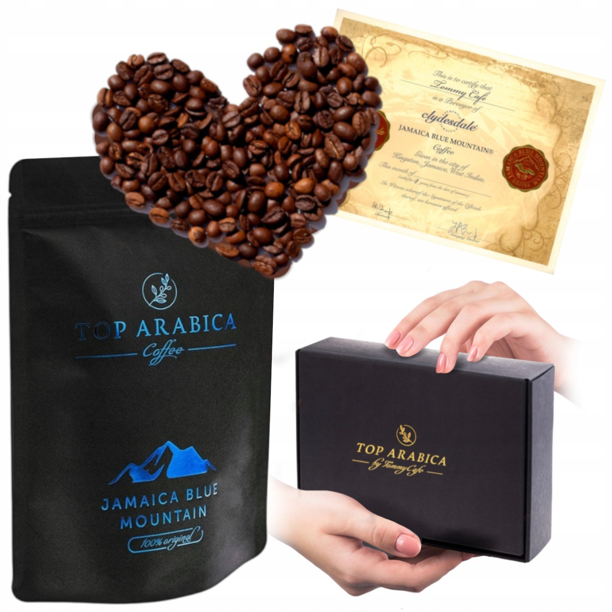 Káva jako dárek Zrnková Jamaica Blue Mountain 100g Dárková sada