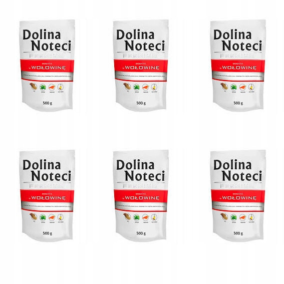 Krmivo mokré pro psy Dolina Noteci hovězí 500 g 6 Ks