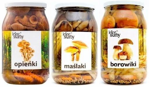 Opěrky Podmáslí Nakládané Hříbky Sada Pl 900ml/800g Leśne Skarby
