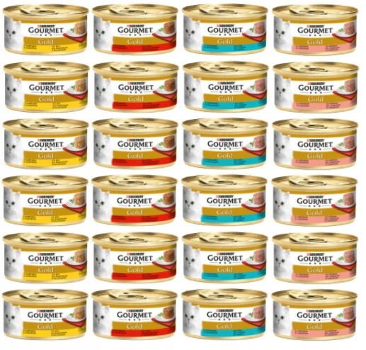 Gourmet Gold Savoury cake mokré krmivo pro kočky mix chutí 24x85 g