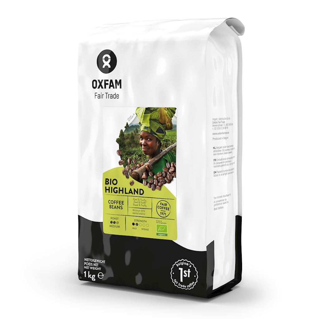Káva Zrnková arabica/vysokohorská červa Fair Trade Bio 1 kg Oxfam
