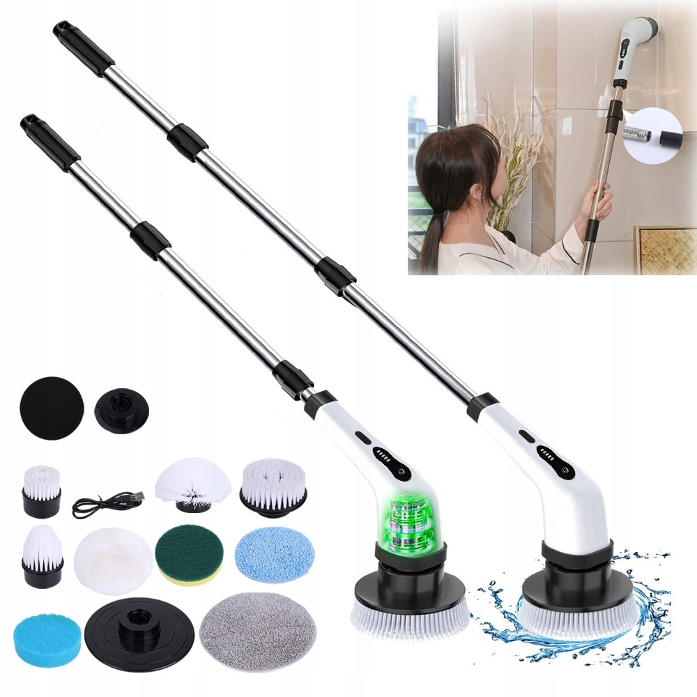 9V1 Multifunkční Elektrický Ruční Čisticí Kartáč, Bílý Mop