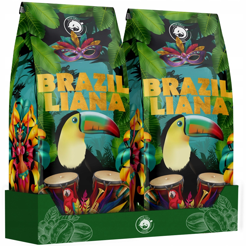 Káva zrnková 2 kg Brazílie Braziliana Toucano Čerstvě pražená 100%ARABICA