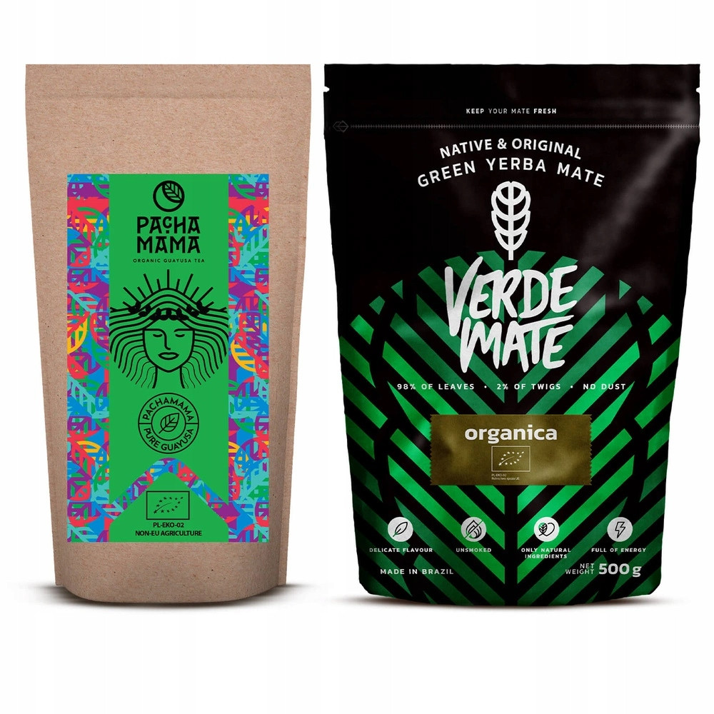 Sada Yerba Mate Verde Mate Organica Pachamama Guayusa Guarana 2 x 500g