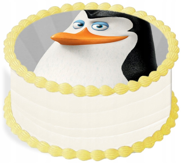oplatek na dort 14 cm Tučňáci z Madagaskaru Party