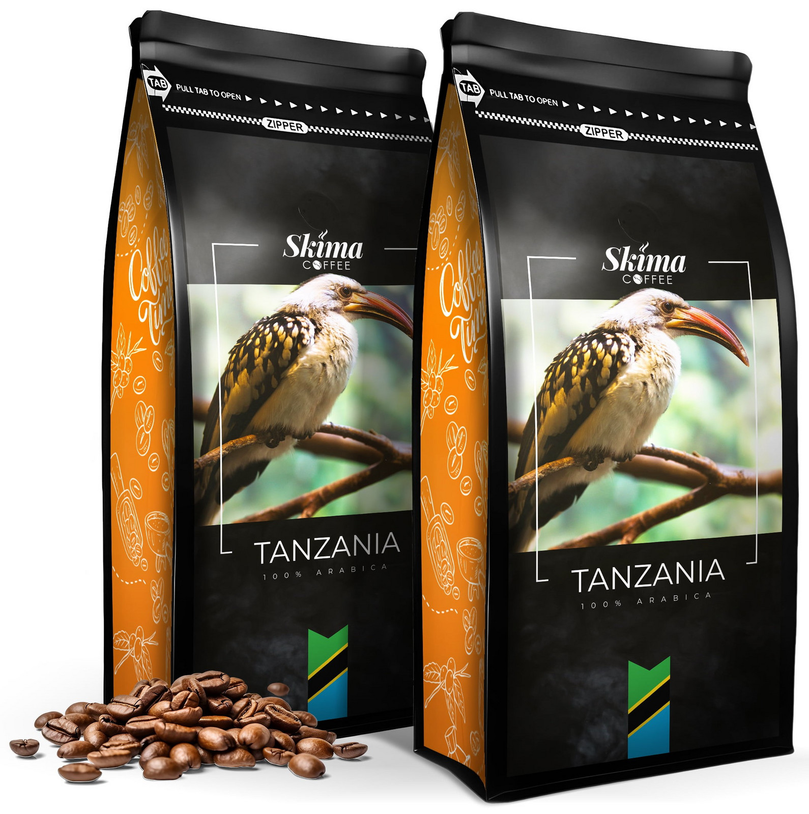 Káva zrnková 2x1kg Tanzania 100% Arabica Čerstvě pražená do kávovaru+BONUS