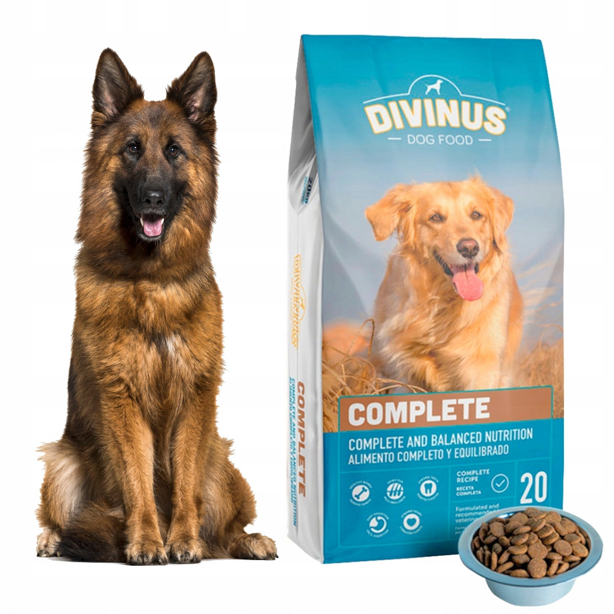 Bohaté krmivo s nezbytnými složkami pro aktivní psy ovčáků, labradorů