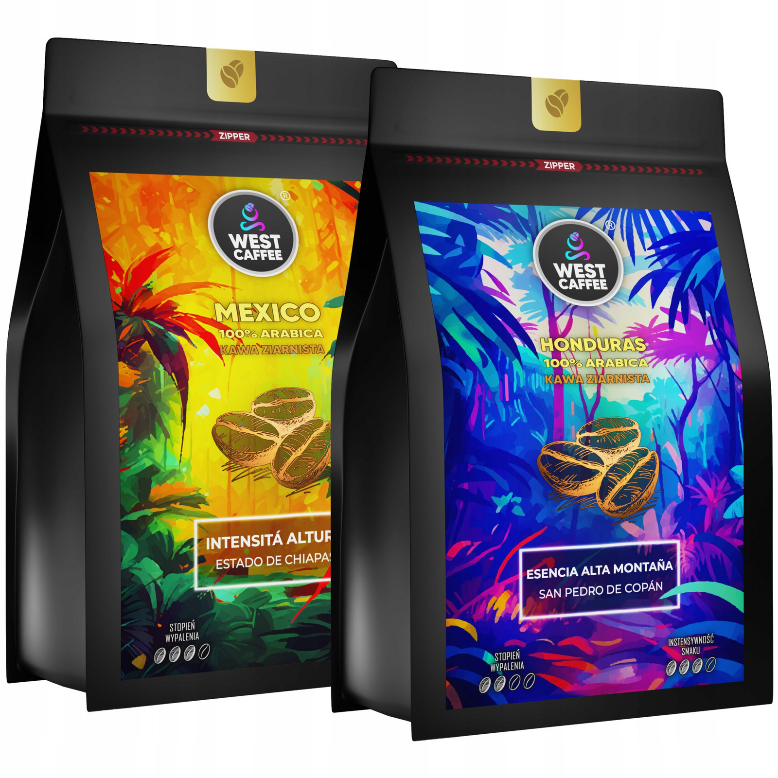 Káva Zrnková 2x500G Set Nikaragua Honduras 100%Arabica Čerstvě pražená