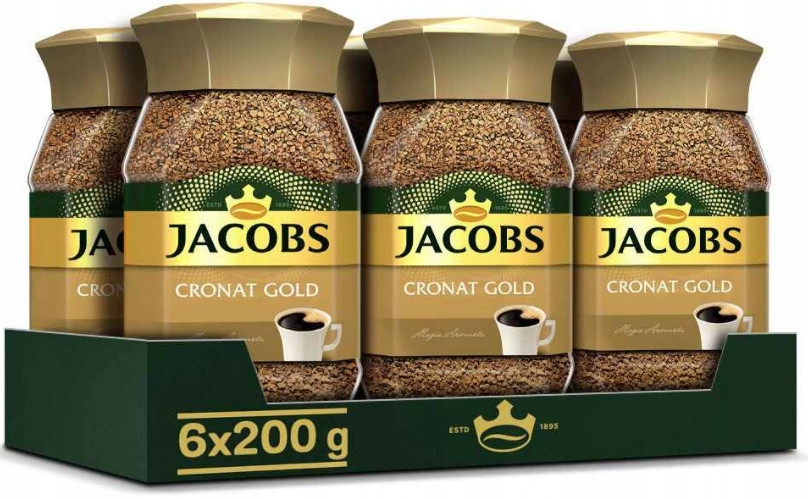 6x Káva rozpustná Jacobs Cronat Gold 200 g