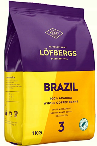 Löfbergs Brazil Arabica 100% Káva Zrnková 1kg