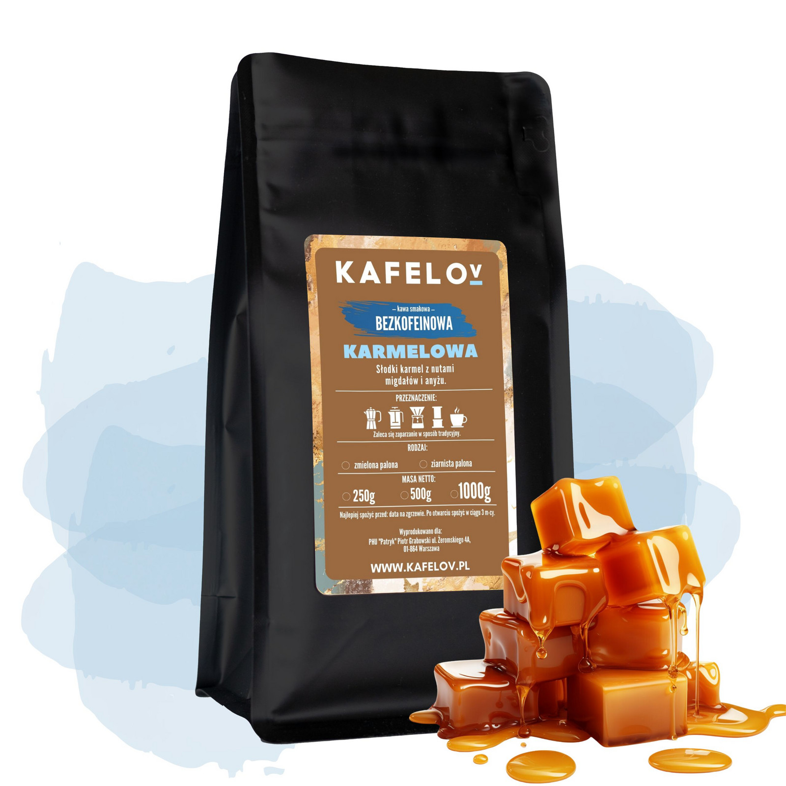 Káva bez kofeinu zrnková 1 kg Karamelová arabika