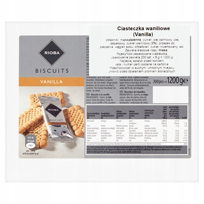Vanilkové sušenky (200 kusů) 1,2 kg Rioba