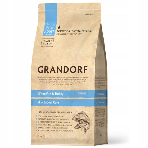 Grandorf Cat White Fish Adult Skin&Care 2kg