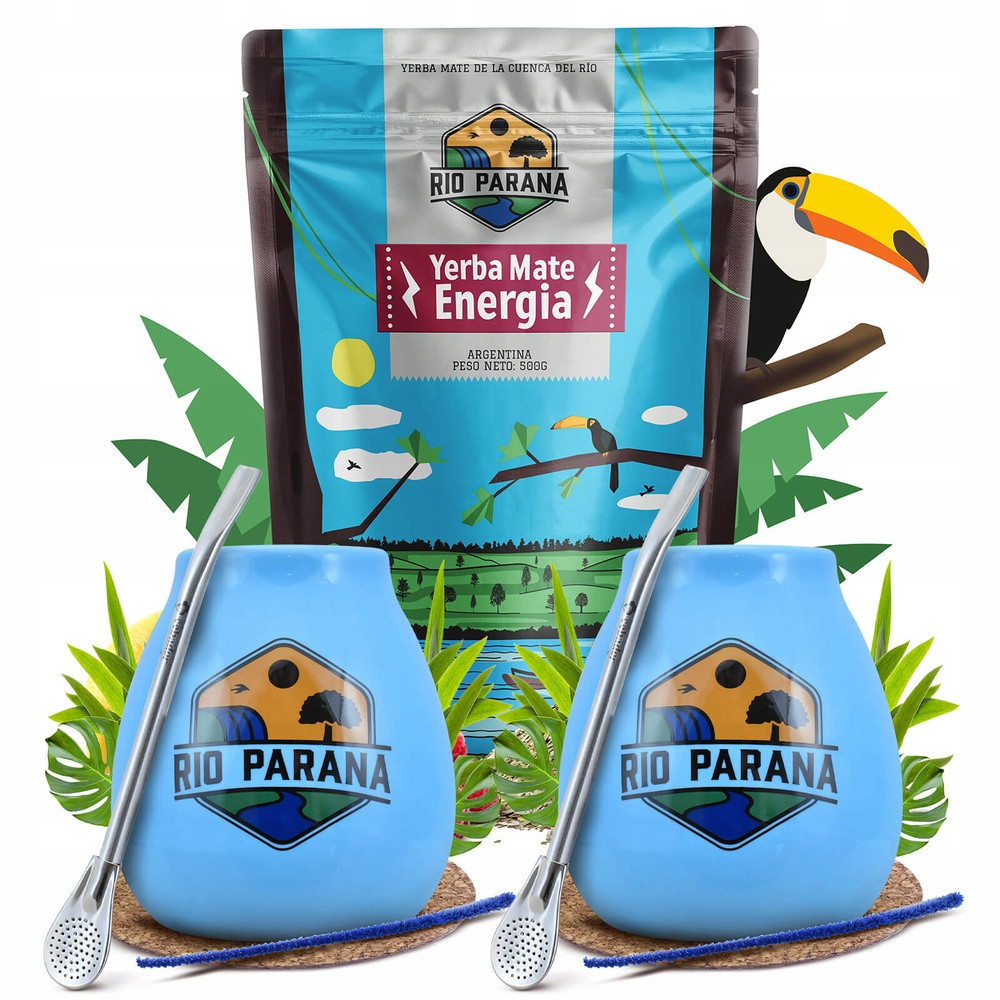 Sada pro dva Yerba Mate Rio Parana Energie tykev bombilla 2x500g 1kg