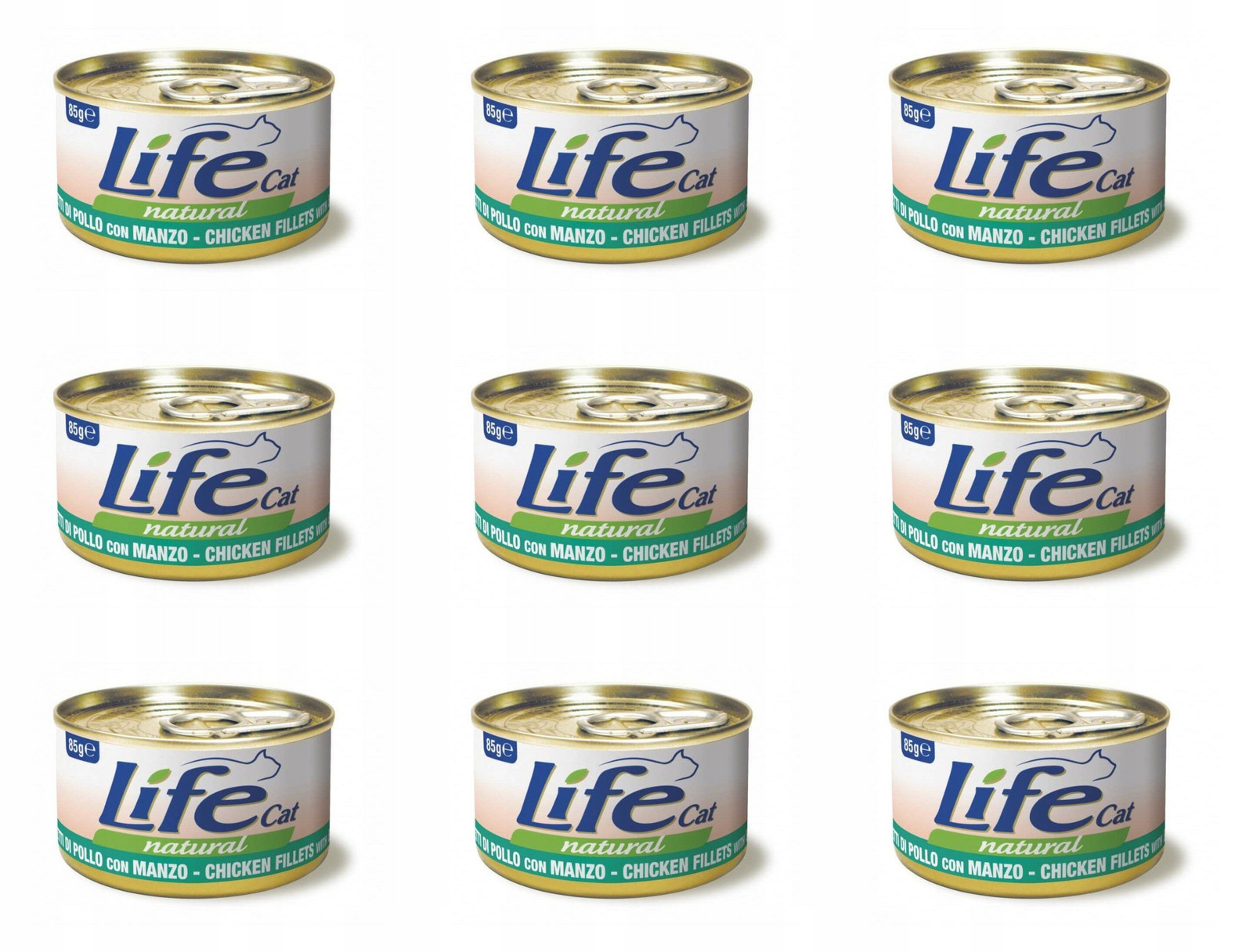 Life Cat Plechovka 85g Hovězí kuře Filé 9ks