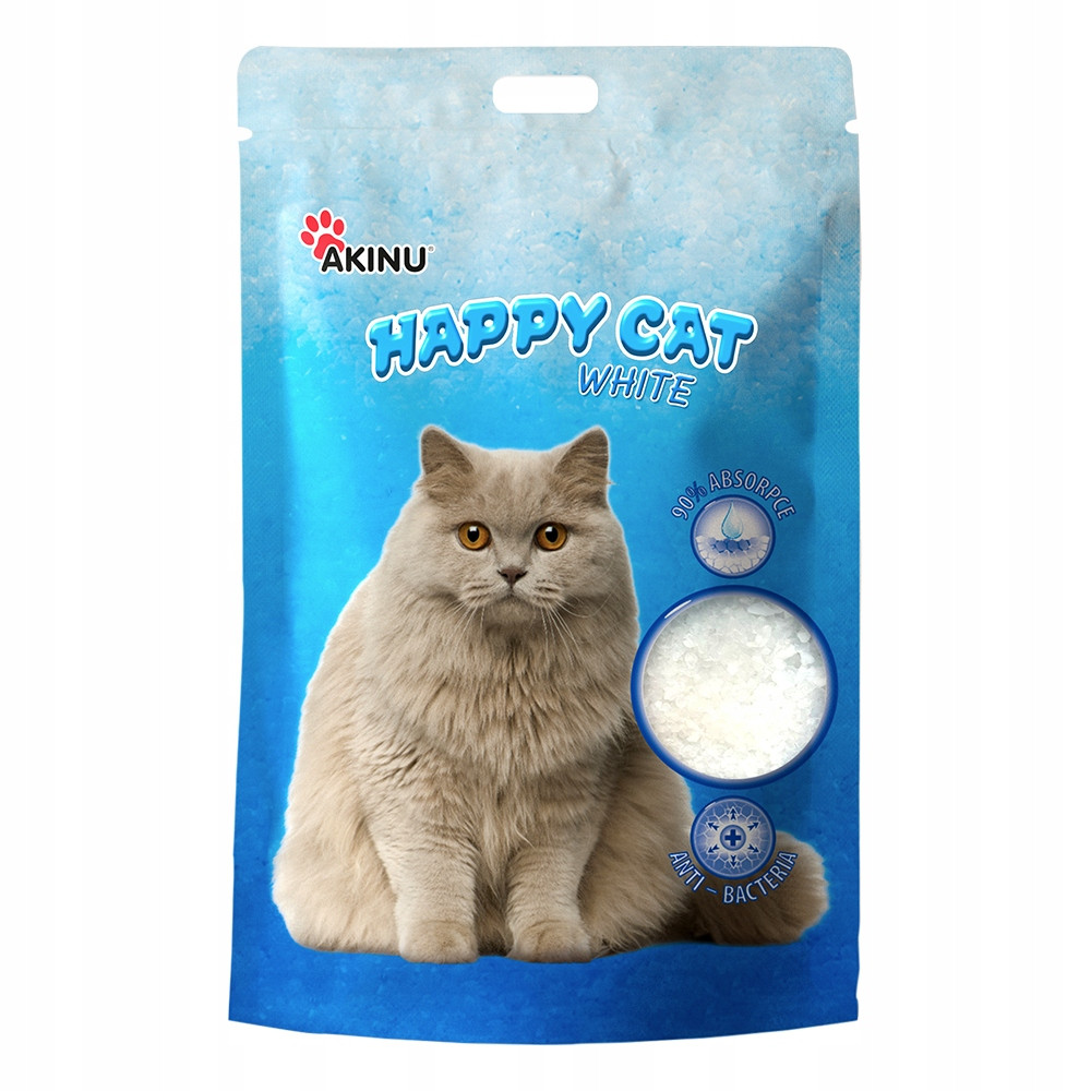 Akinu Happy Cat silika gel bílý stelivo pro kočky 16 l