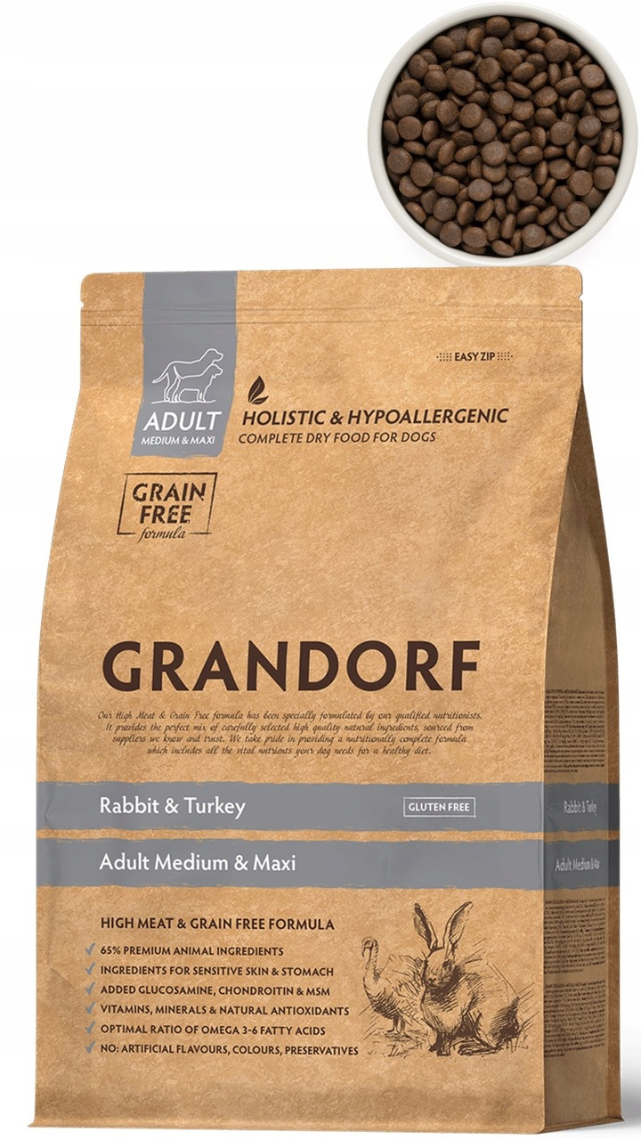 Grandorf Rabbit Turkey Adult Medium Maxi 10 kg+ Bonus