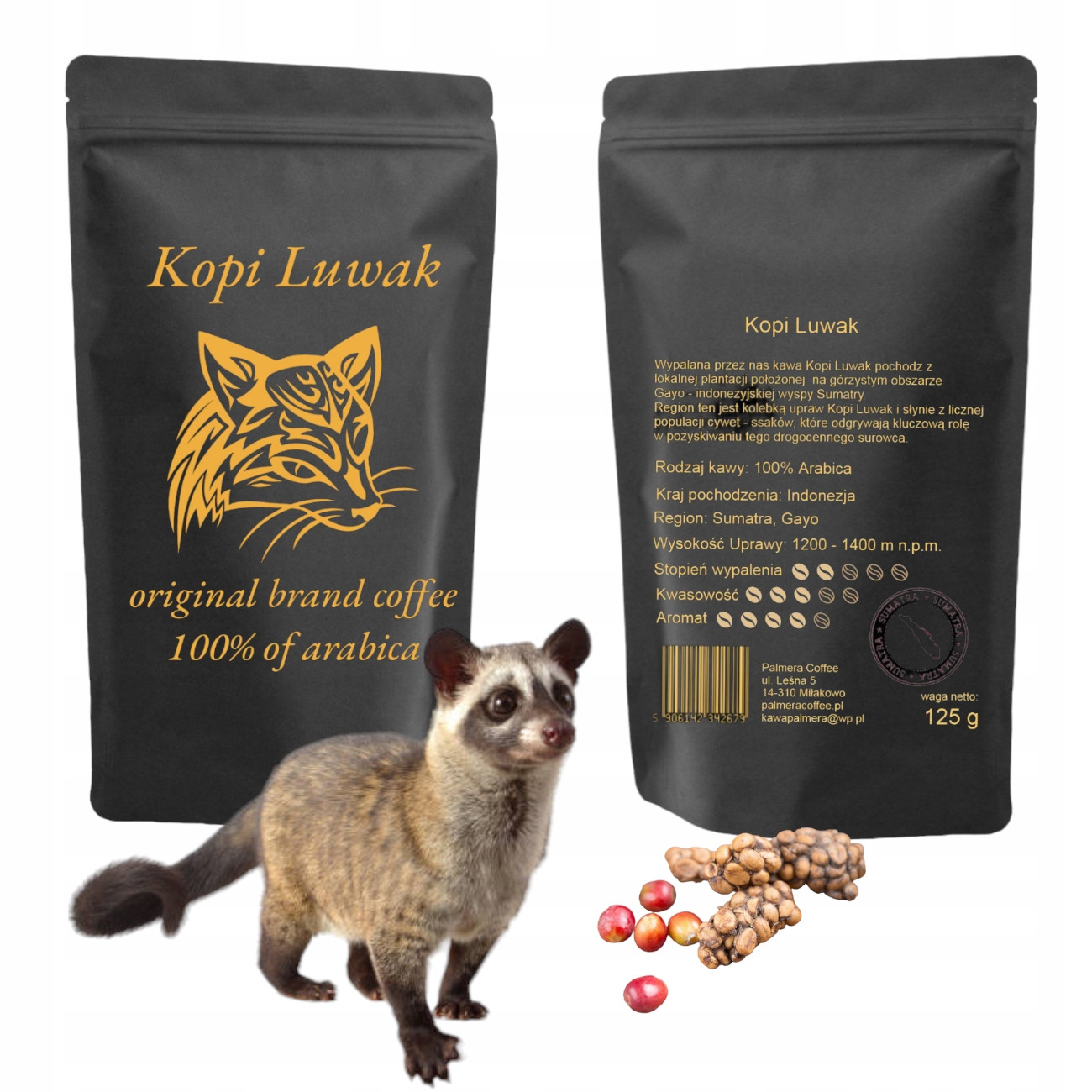 Kopi Luwak káva 100% arabica v elegantním 125g balení