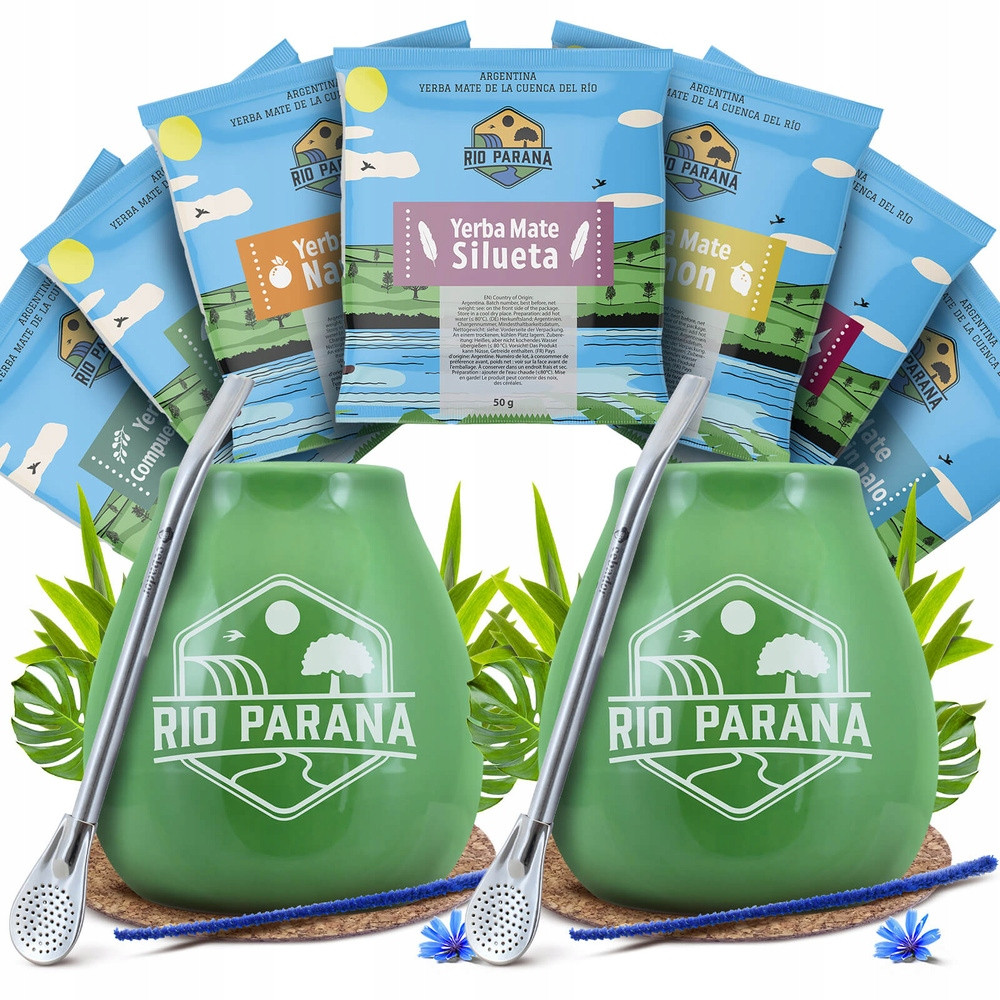 Sada pro dva Yerba Mate Rio Parana tykev bombilla 7x50g vzorky