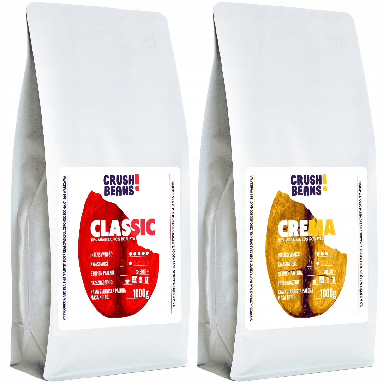 Kávová zrna 2kg Classic+crema Crush Beans MIX