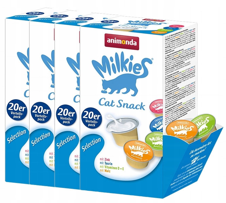 Animonda Milkies Cat Snack Selection Pochoutka pro kočky – Mléko mix 4x20x15g