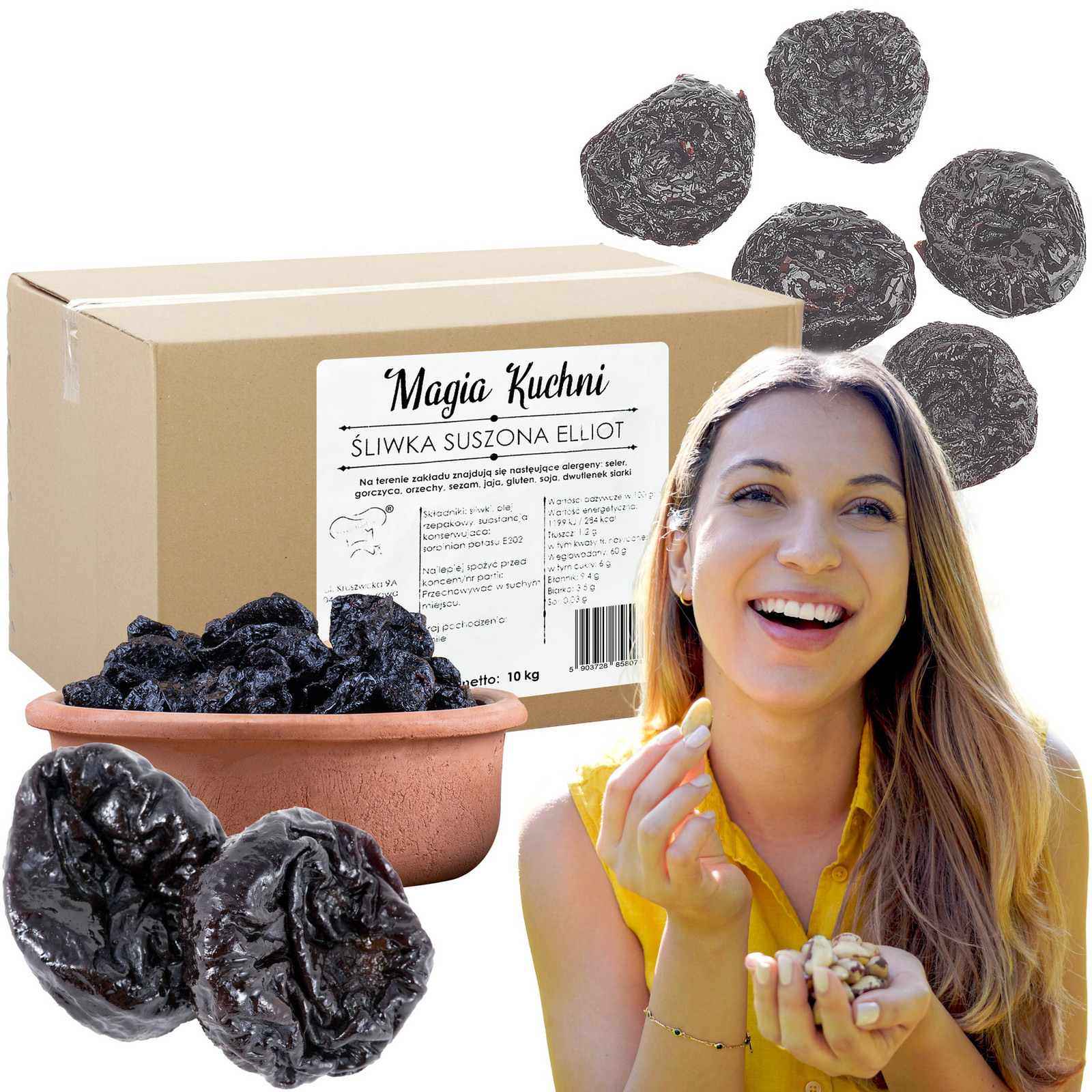 Švestky Sušené Premium Eliot 10KG Karton Velkoobchod