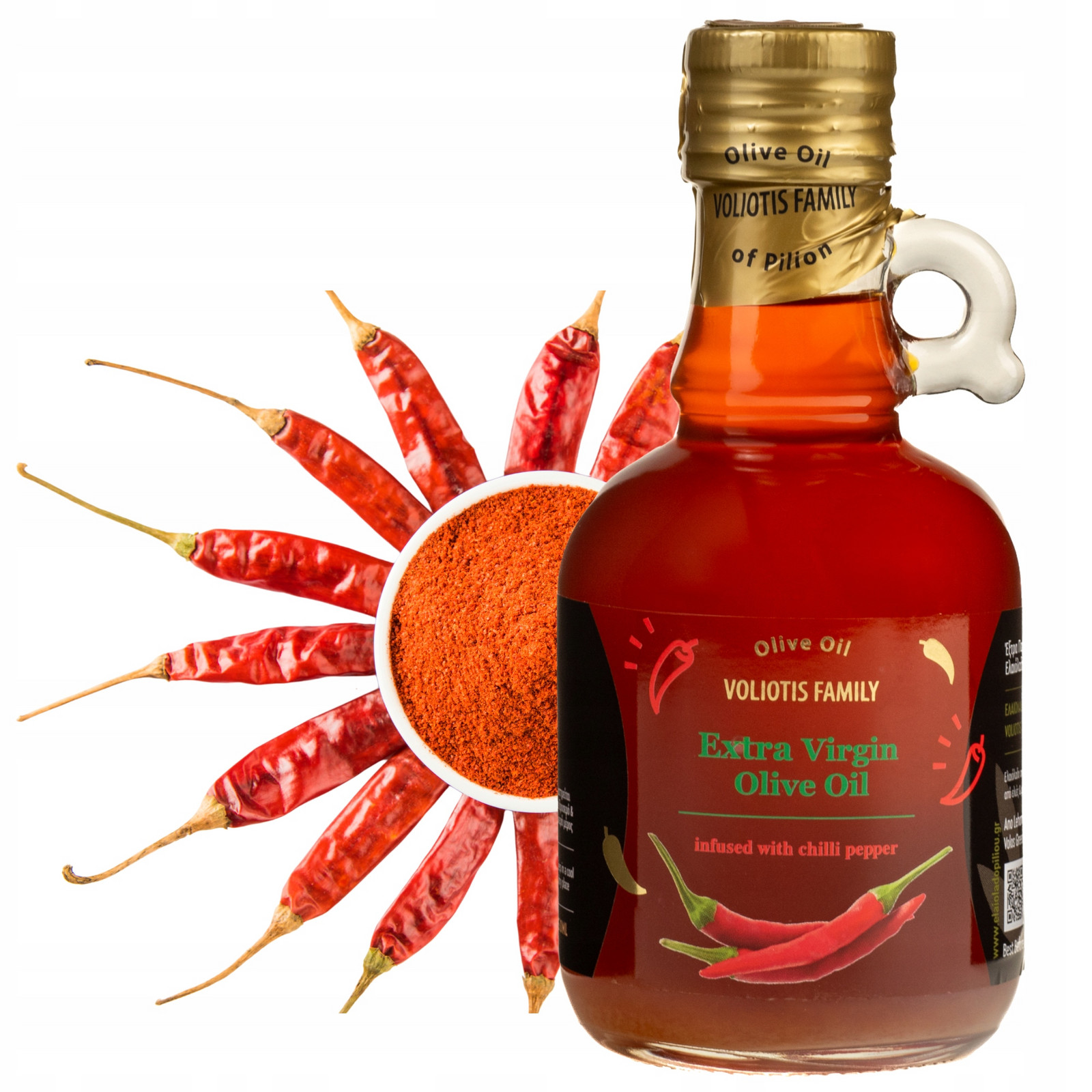 Extra panenský olivový olej z chilli Řecký 250 ml výrazný Nefiltrovaný
