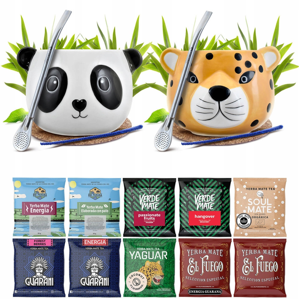 Sada pro dva Yerba Mate tykev bombilla 10x50g