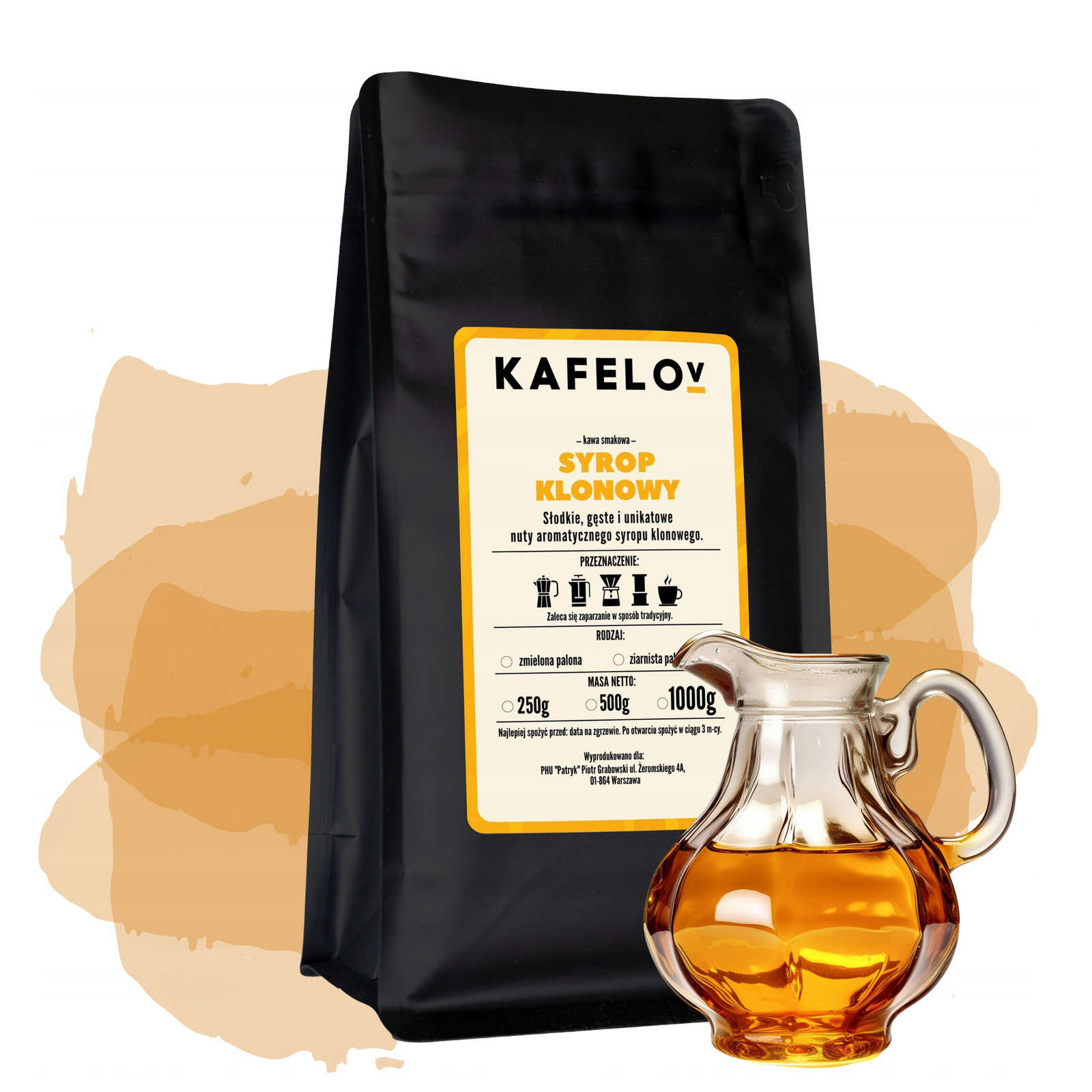 Káva Kafelov ochucený Javorový Sirup 1000g zrnková