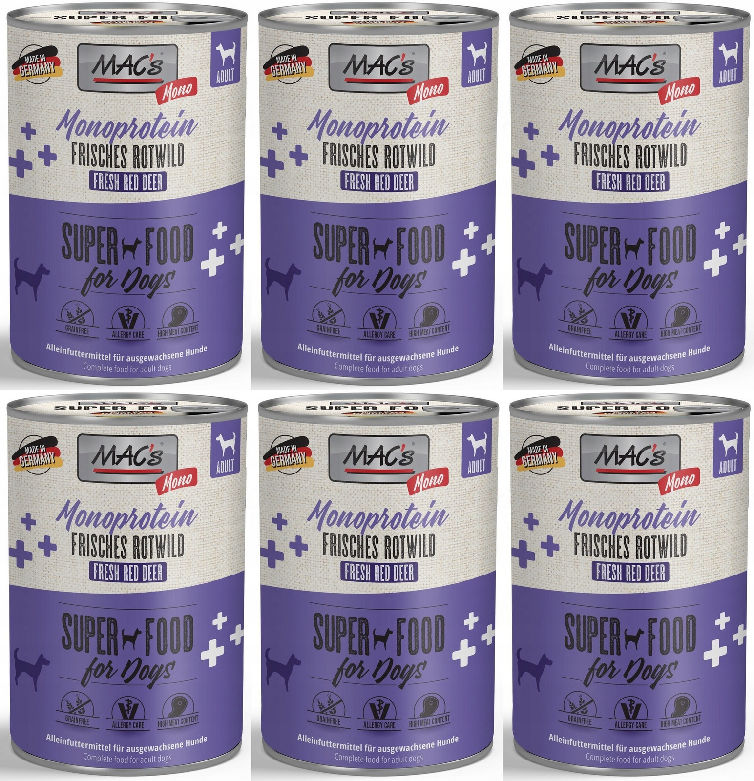 MAC's Pes Monoprotein Jelen 6 konzerv 400 g