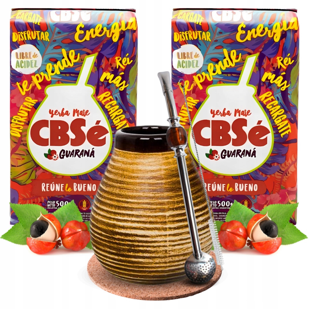 Startovací sada Yerba Mate CBSe Energie Guarana Příslušenství