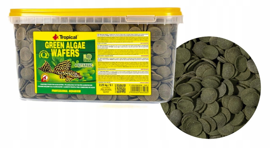 Tropical Green Algae Wafers kbelík 5L 2,25 kg Krmivo pro globonojedy
